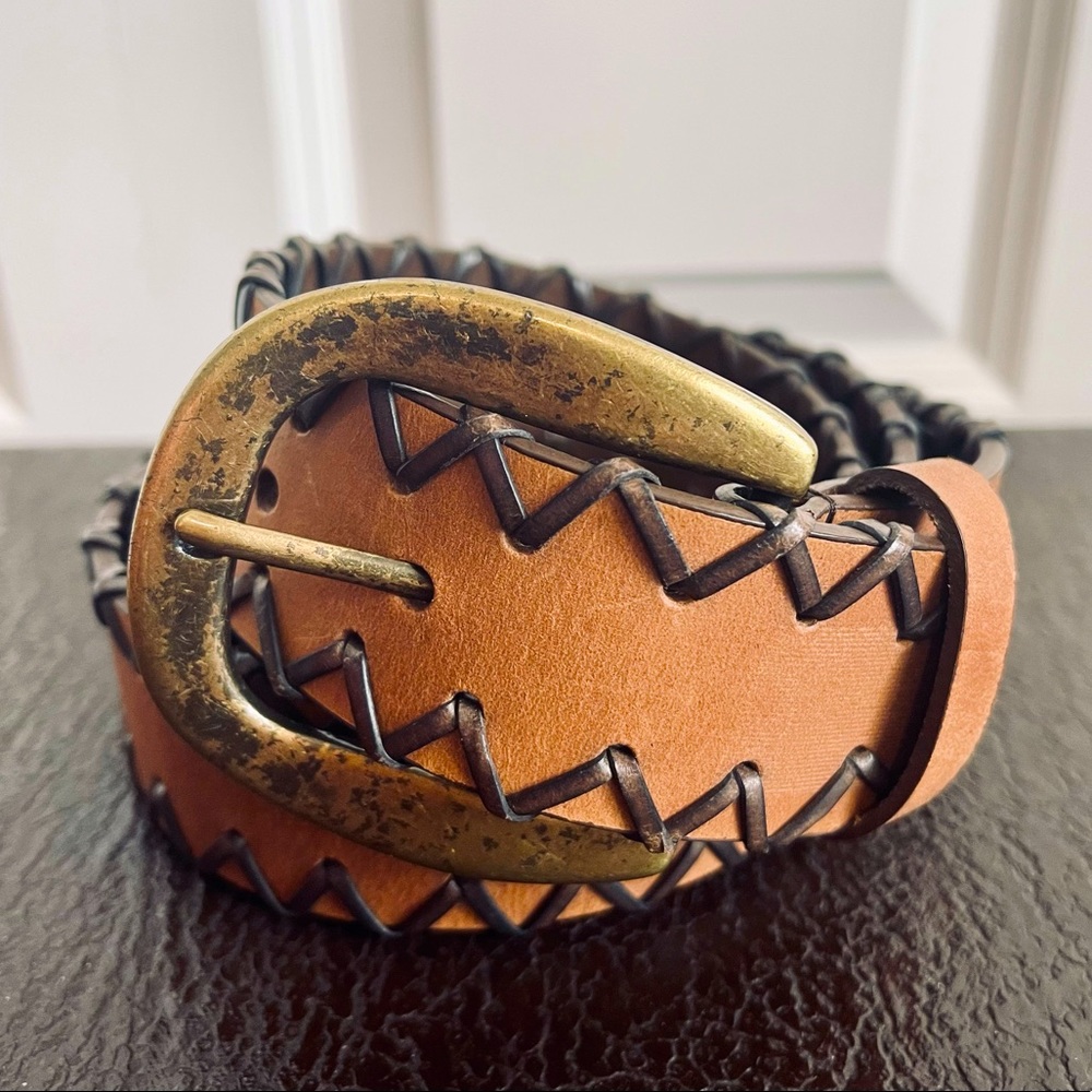 Genuine Leather Braided Leather Belt Faded Glory Size XL